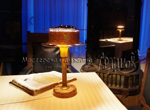 Оригинальная настольная лампа с медным плафоном своими руками
