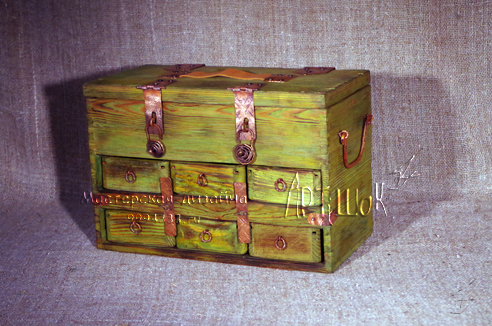 сундук - музыкальная шкатулка из  транспортировочного ящика  своими руками